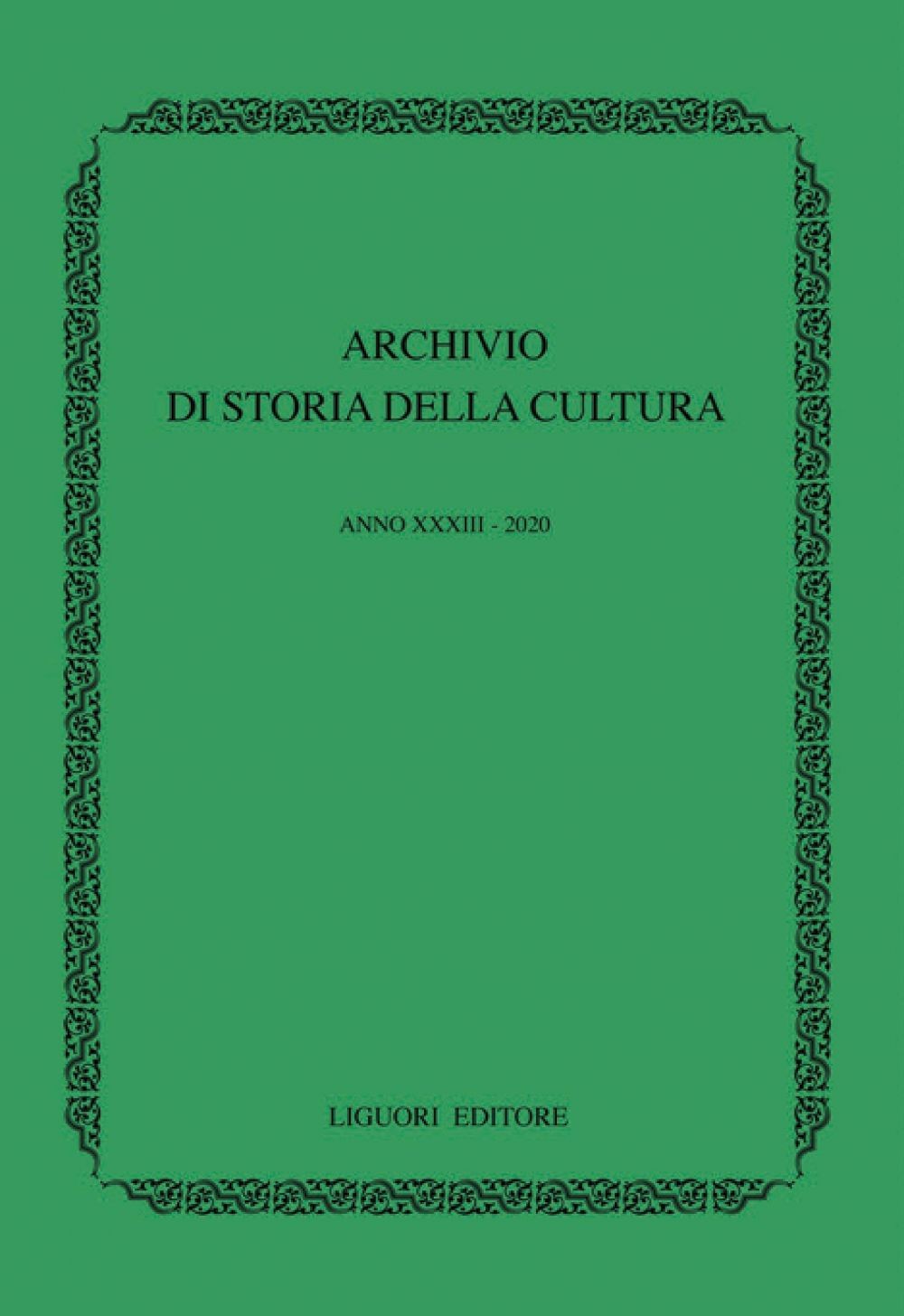 Archivio di storia della cultura  Anno XXXIII - 2020 - Librerie.coop