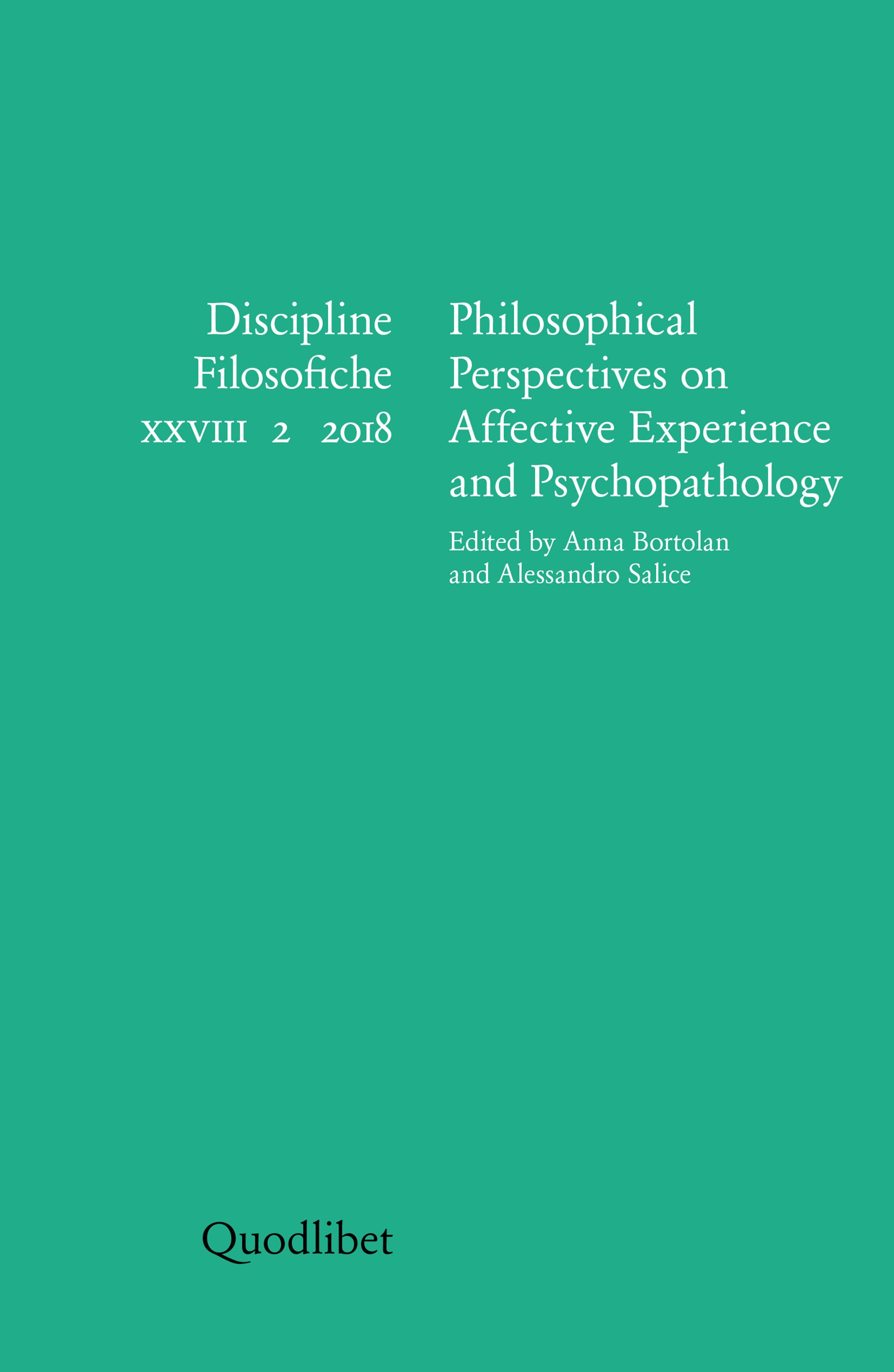 Philosophical Perspectives on Affective Experience and Psychopathology - Librerie.coop