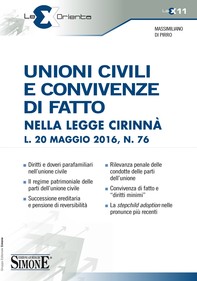 Unioni civili e convivenze di fatto nella legge Cirinnà L. 20 maggio 2016, n. 76 - Librerie.coop