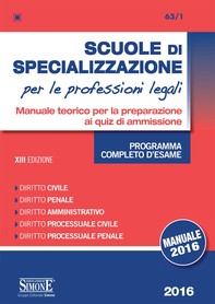 Scuole di Specializzazione per le professioni legali - Manuale - Librerie.coop