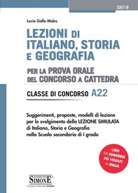 Lezioni di Italiano, Storia e Geografia per la prova orale del Concorso a Cattedra - Classe di Concorso A22 - Librerie.coop