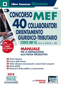 Concorso MEF - 40 Collaboratori Orientamento Giuridico Tributario - Manuale - Librerie.coop