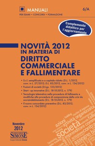 Novità 2012 in materia di Diritto Commerciale e Fallimentare - Librerie.coop