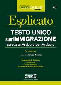 Testo Unico sull'Immigrazione spiegato Articolo per Articolo - Librerie.coop
