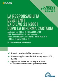 La responsabilità degli enti ex D.L.vo 231/2001 dopo la riforma Cartabia - Librerie.coop