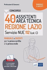 Concorso 40 Assistenti area tecnica Regione Lazio - Servizio NUE 112 - Librerie.coop