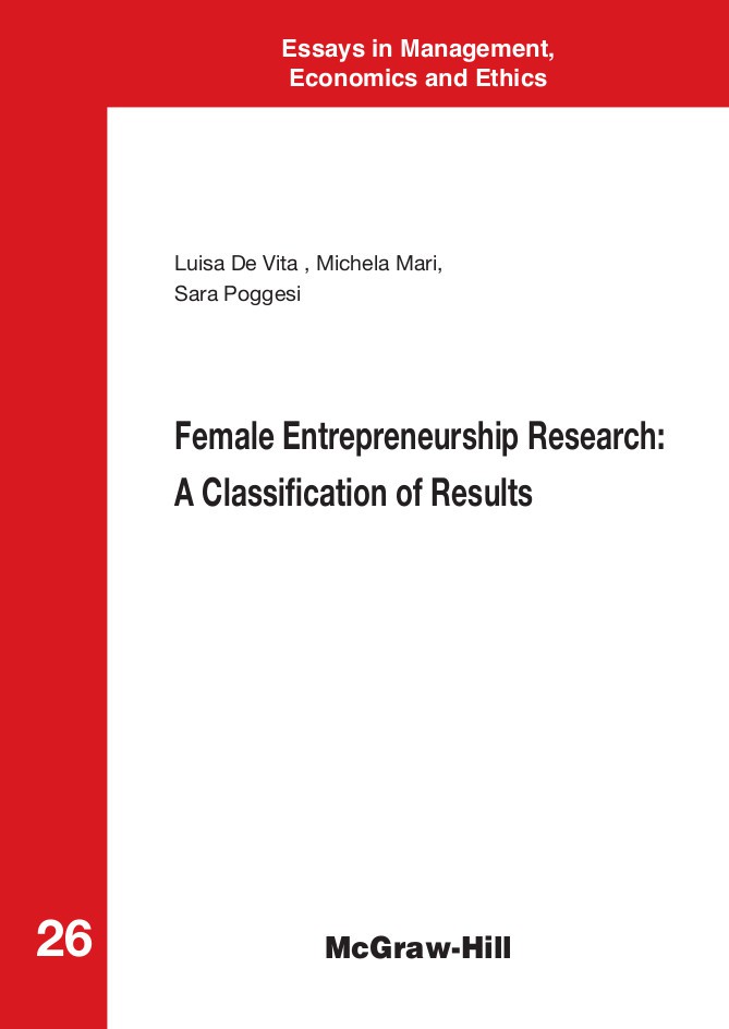 Female Entrepreneurship Research: A Classification of Results - Librerie.coop