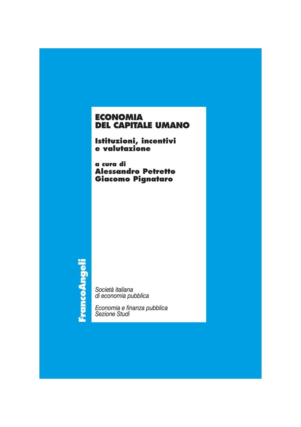 Economia del capitale umano. Istituzioni, incentivi e valutazione - Librerie.coop