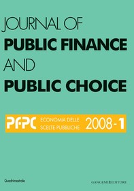 Journal of public Finance and Public Choice n.1/2008 - Librerie.coop
