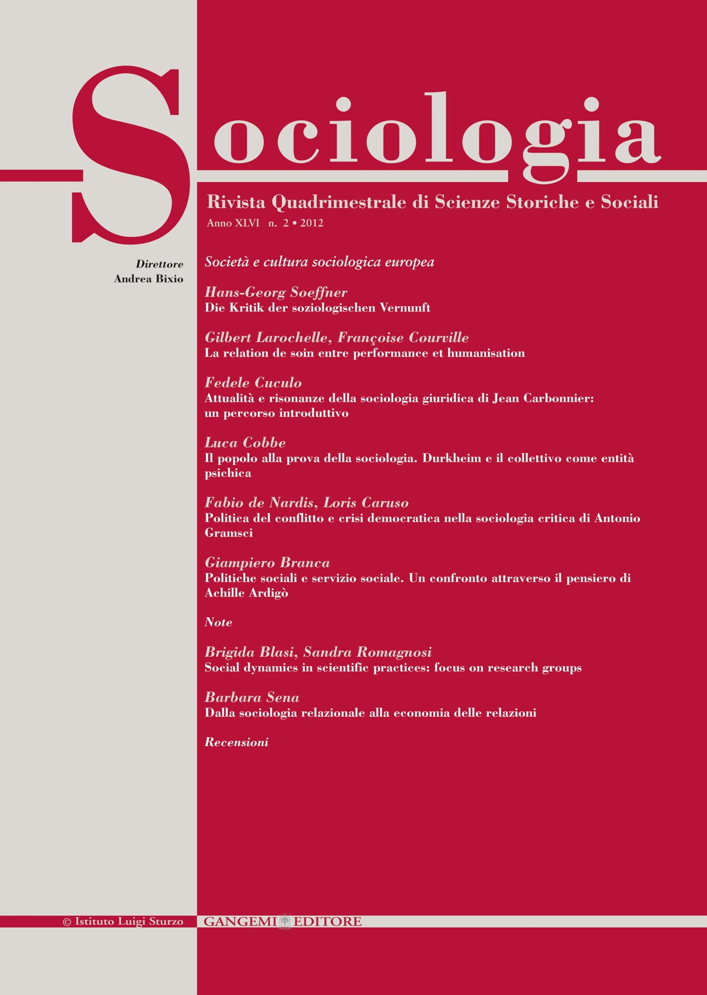 Sociologia n. 2/2012 - Librerie.coop