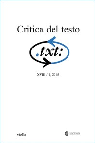 Critica del testo (2015) Vol. 18/1 - Librerie.coop