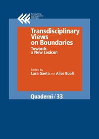 Transdisciplinary Views on Boundaries. Towards a New Lexicon - Librerie.coop