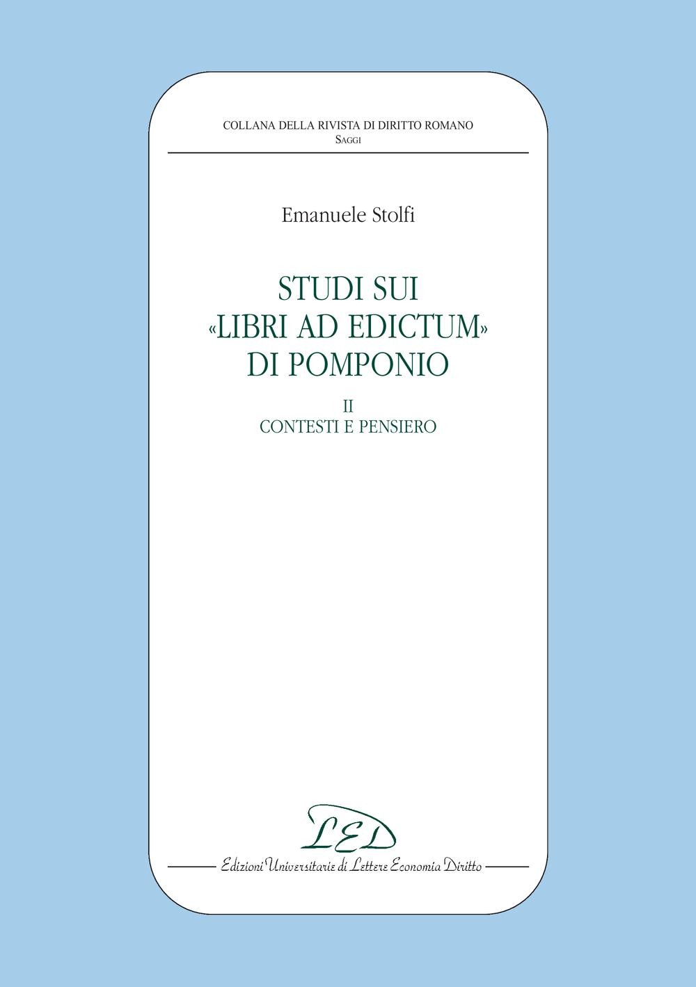 Studi sui "Libri ad edictum" di Pomponio - Librerie.coop