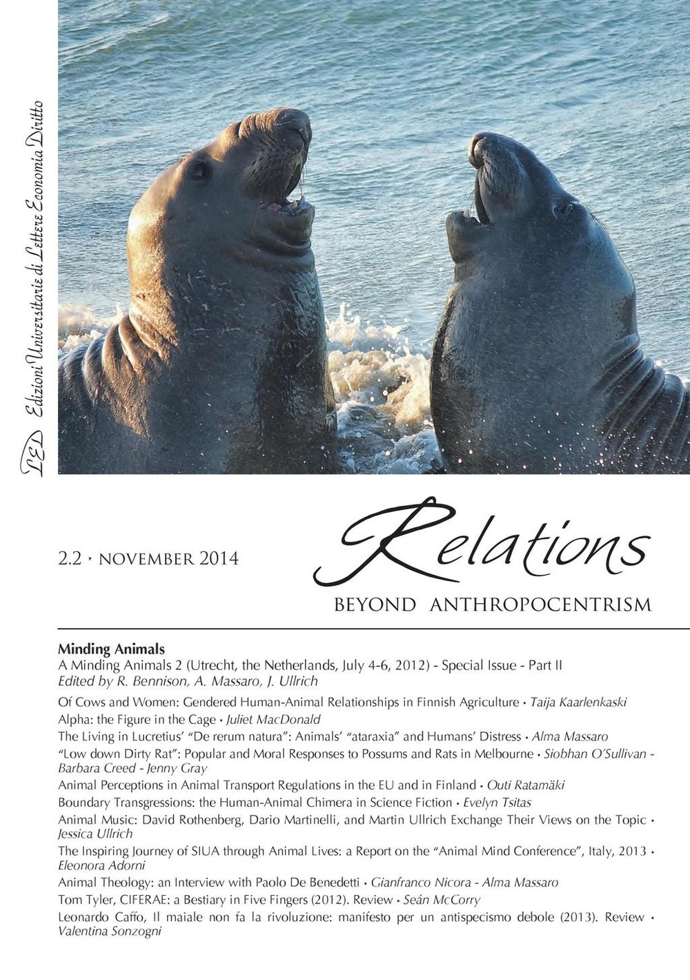 Relations. Beyond Anthropocentrism. Vol. 2 No. 2 (2014). Minding Animals: Part II - Librerie.coop