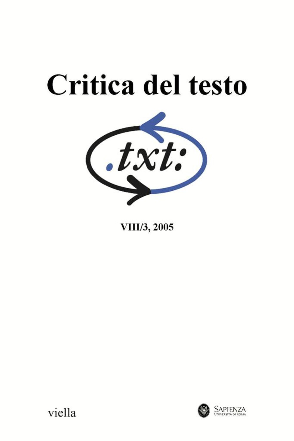 Critica del testo (2005) Vol. 8/3 - Librerie.coop