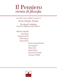 Poesia, Filosofia, Teologia/Tra Hegel e Schelling (1997/1-2) - Librerie.coop