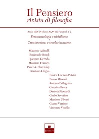 Fenomenologia e nichilismo/Cristianesimo e secolarizzazione (1998/1-2) - Librerie.coop