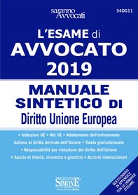 Esame di Avvocato 2019 - Manuale sintetico di Diritto Unione Europea - Librerie.coop