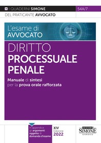 L'esame di avvocato - Diritto Processuale Penale - Manuale di sintesi per la prova orale rafforzata - Librerie.coop
