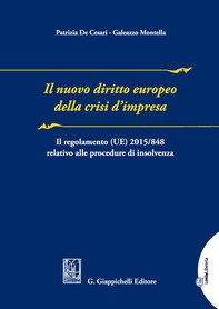 Il nuovo diritto europeo della crisi d'impresa - Librerie.coop