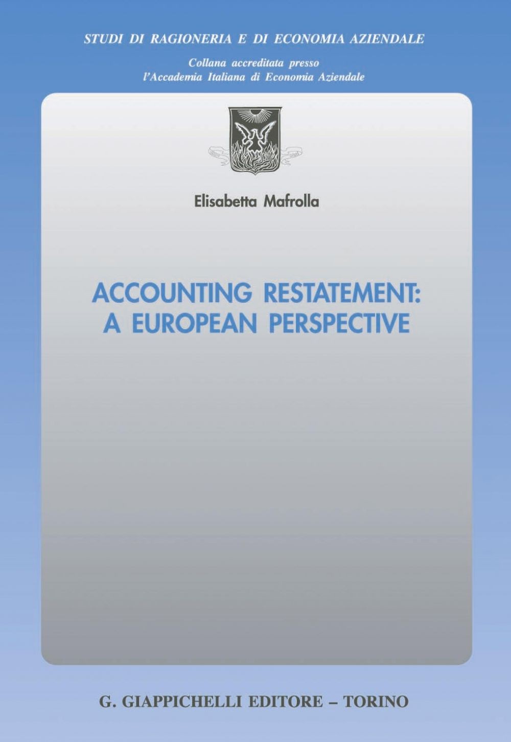 Accounting restatement: a European perspective - e-Book - Librerie.coop