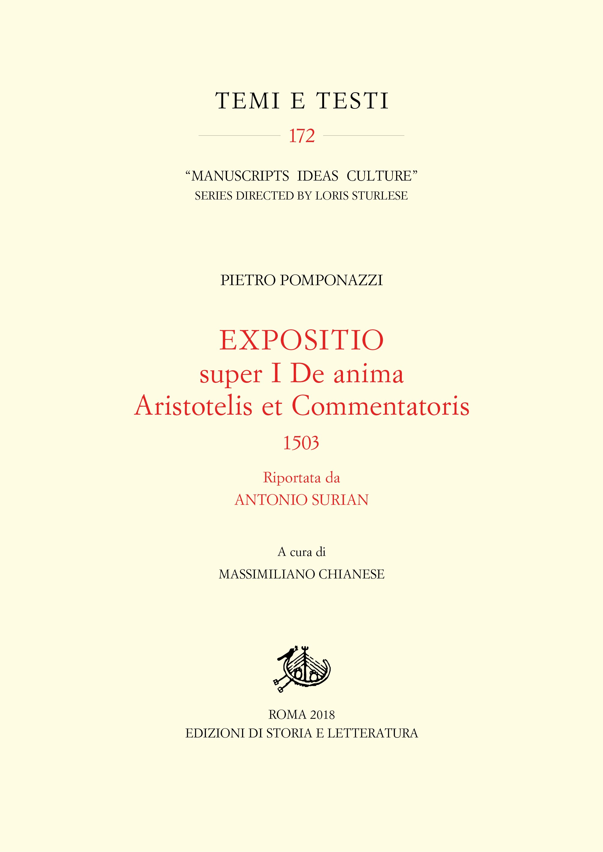 Expositio super I De anima Aristotelis et commentatoris, 1503 - Librerie.coop