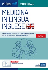 Test Medicina Inglese 2022: raccolta di 2.000 quiz con prove ufficiali commentate. In omaggio software di simulazione - Librerie.coop